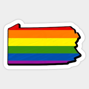 Rainbow Pennsylvania Outline Sticker